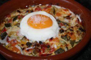 revuelto de verduras con nata al horno