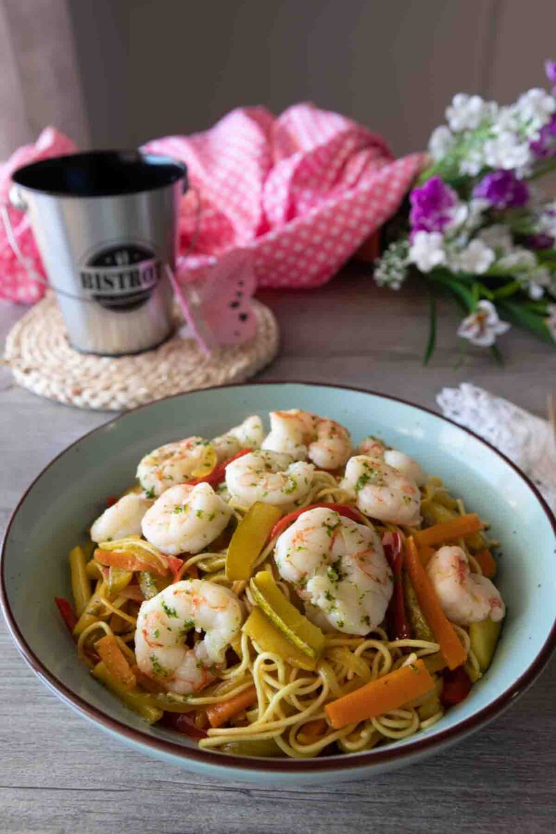 Fideos Chinos Con Gambas - Mis Recetas Preferidas