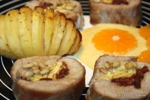 Solomillo relleno en salsa de naranja