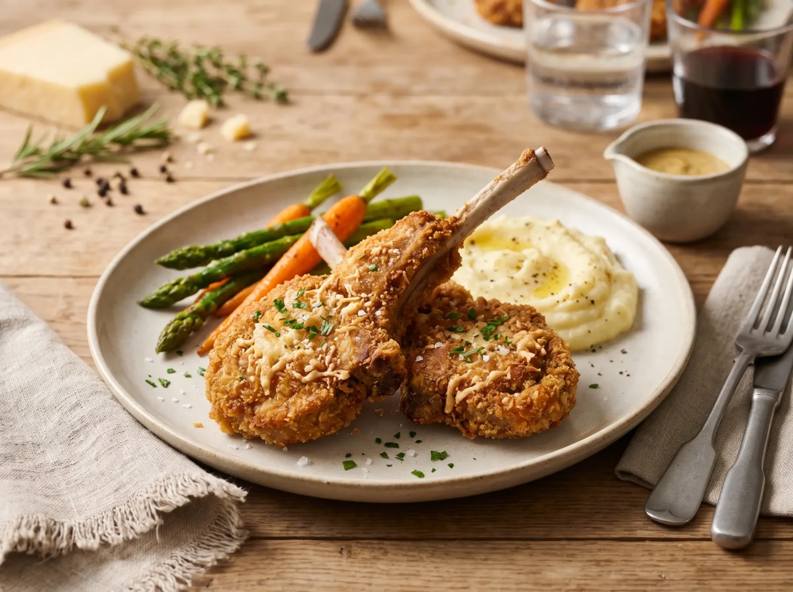 Chuletas de cordero a la villeroy