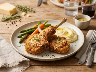 Chuletas de cordero a la villeroy