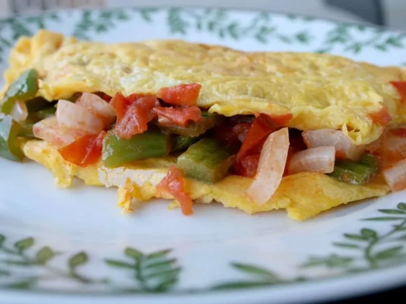 Tortilla con queso rellena de verduras